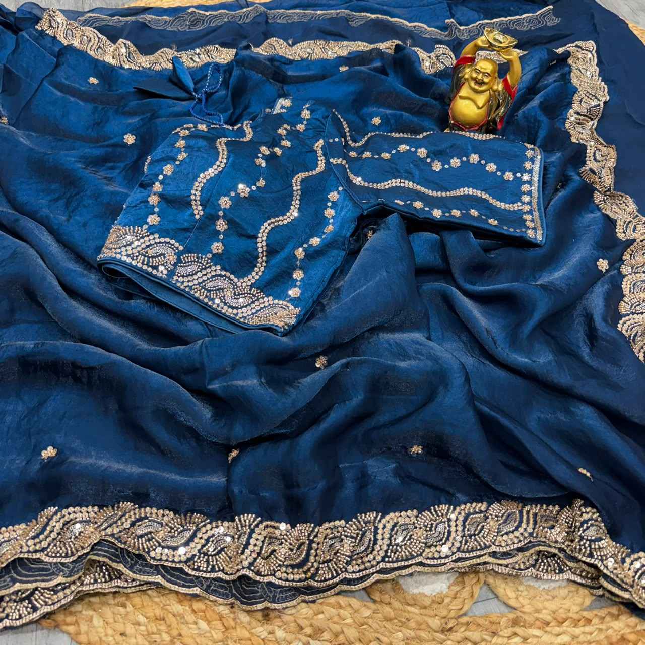 PURE SPACE SILK SEQUENCE AND CUTDANA HANDWORK SAREE 1