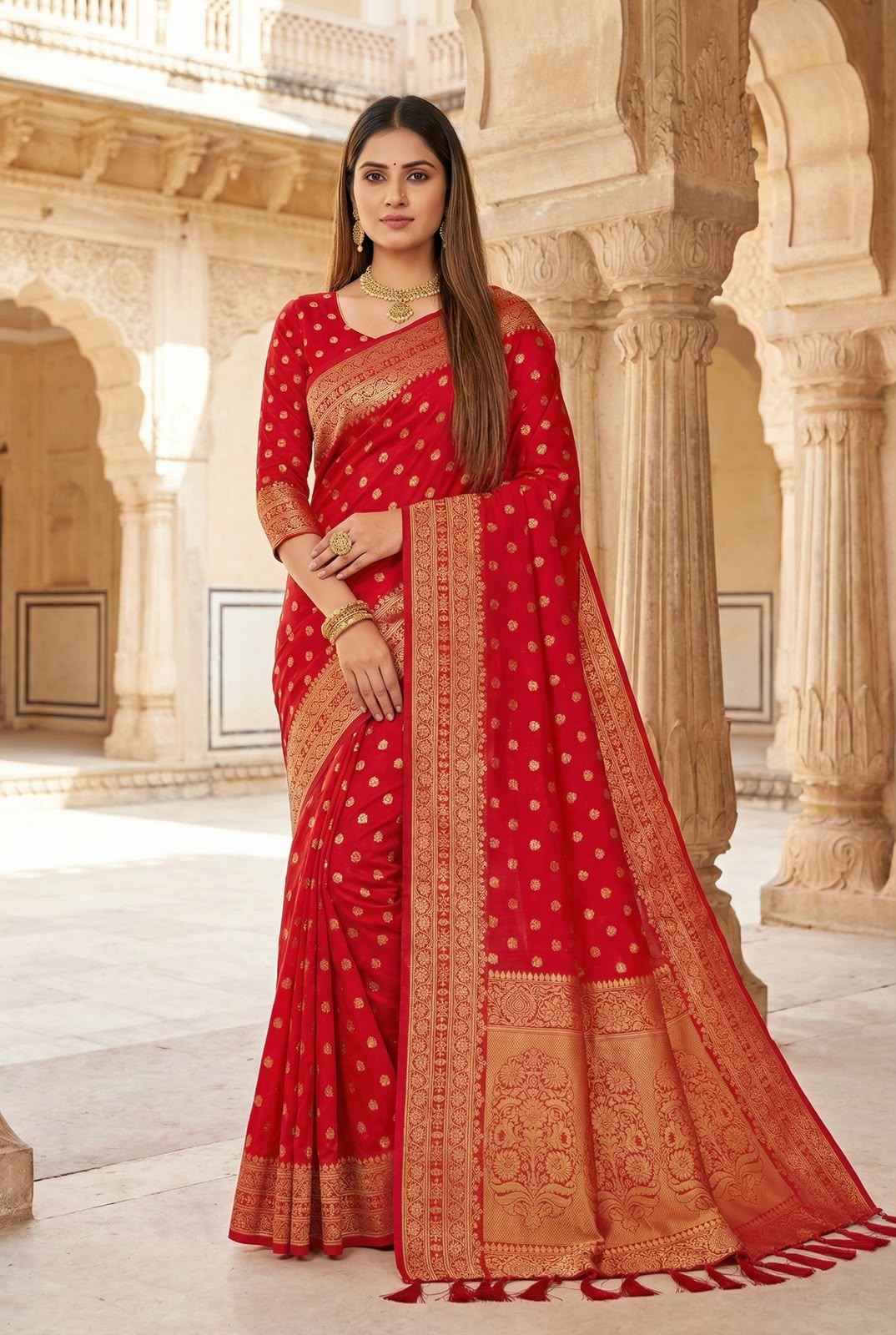 PURE VISCOSE DYEABLE DOLLA SILK SELF ZARI WEAVING SAREE 