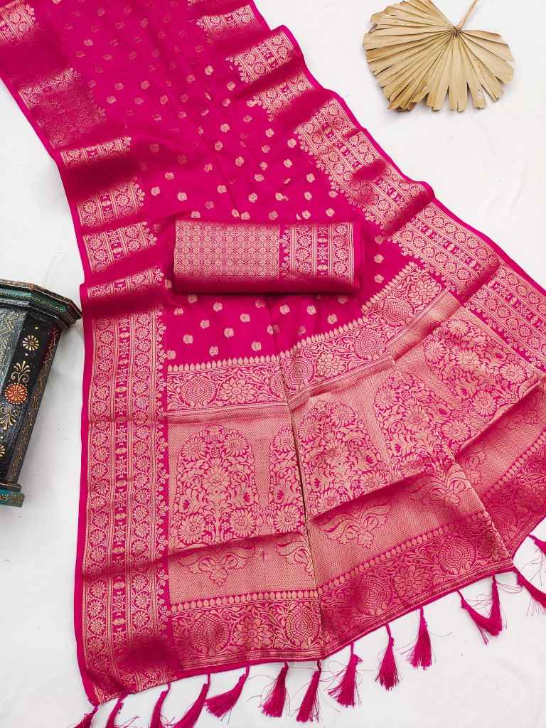 PURE VISCOSE DYEABLE DOLLA SILK SELF ZARI WEAVING SAREE 