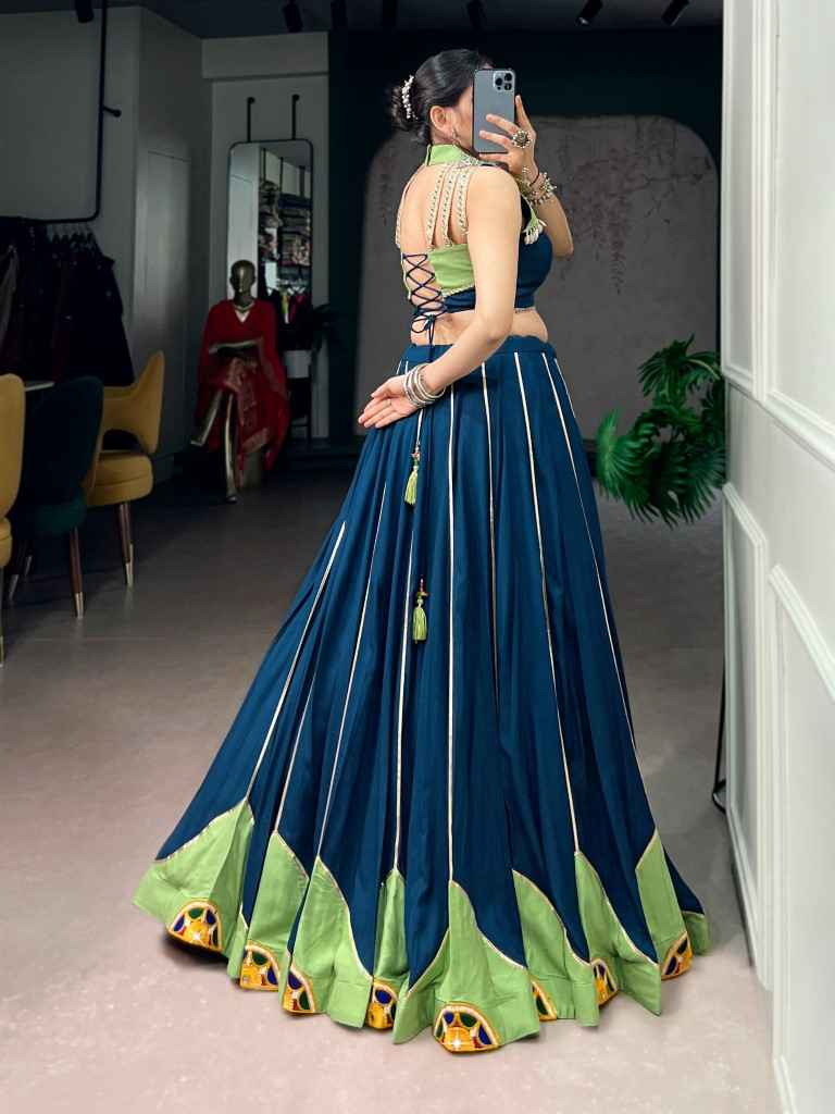 RAYON GAMTHI WORK NAVRATRI LEHENGA CHOLI 