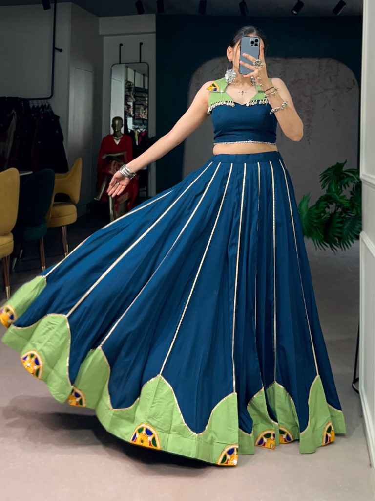 RAYON GAMTHI WORK NAVRATRI LEHENGA CHOLI 