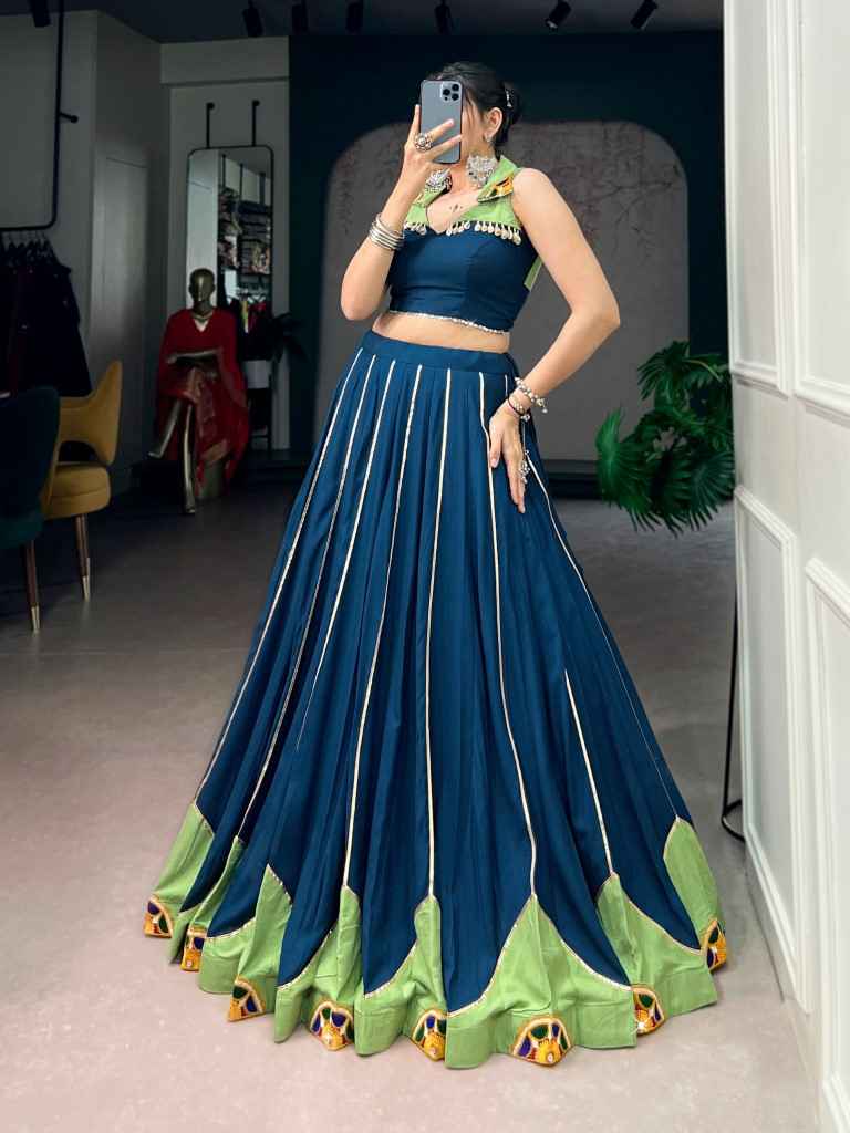 RAYON GAMTHI WORK NAVRATRI LEHENGA CHOLI 