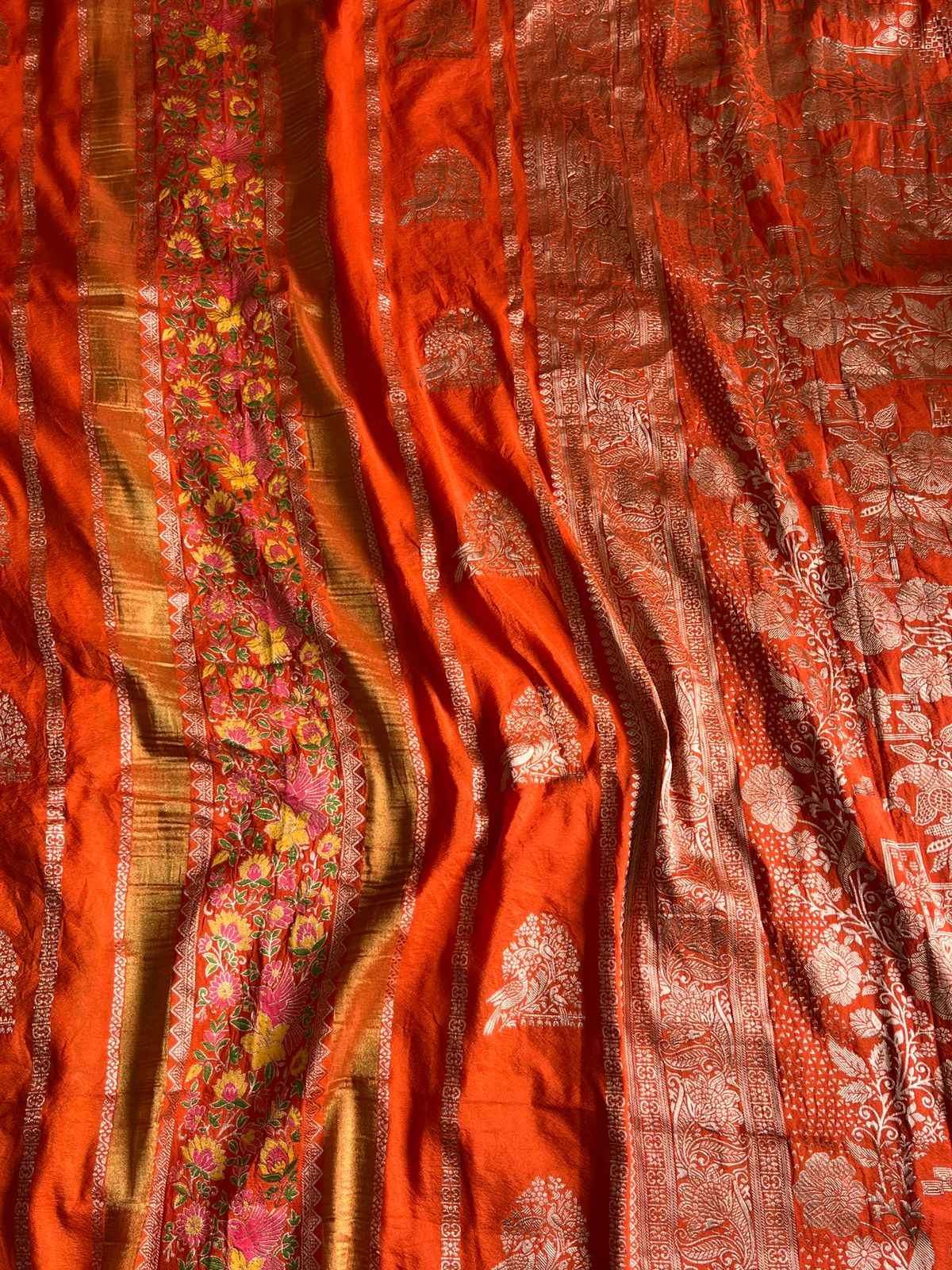 RICH CREPE KHADI TISSUE PAITHANI SILK FLORAL ZARI WOVEN SAREE