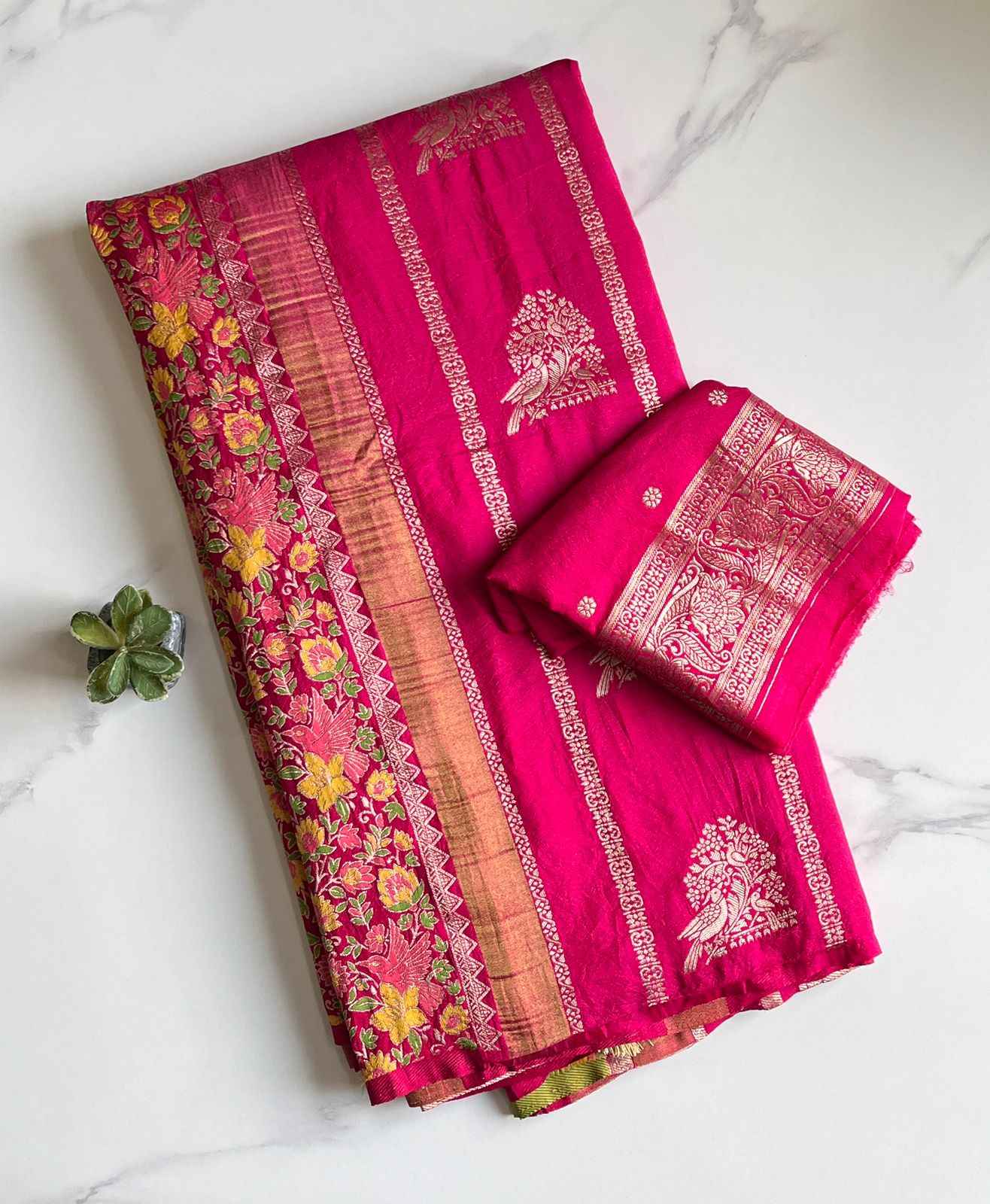 RICH CREPE KHADI TISSUE PAITHANI SILK FLORAL ZARI WOVEN SAREE