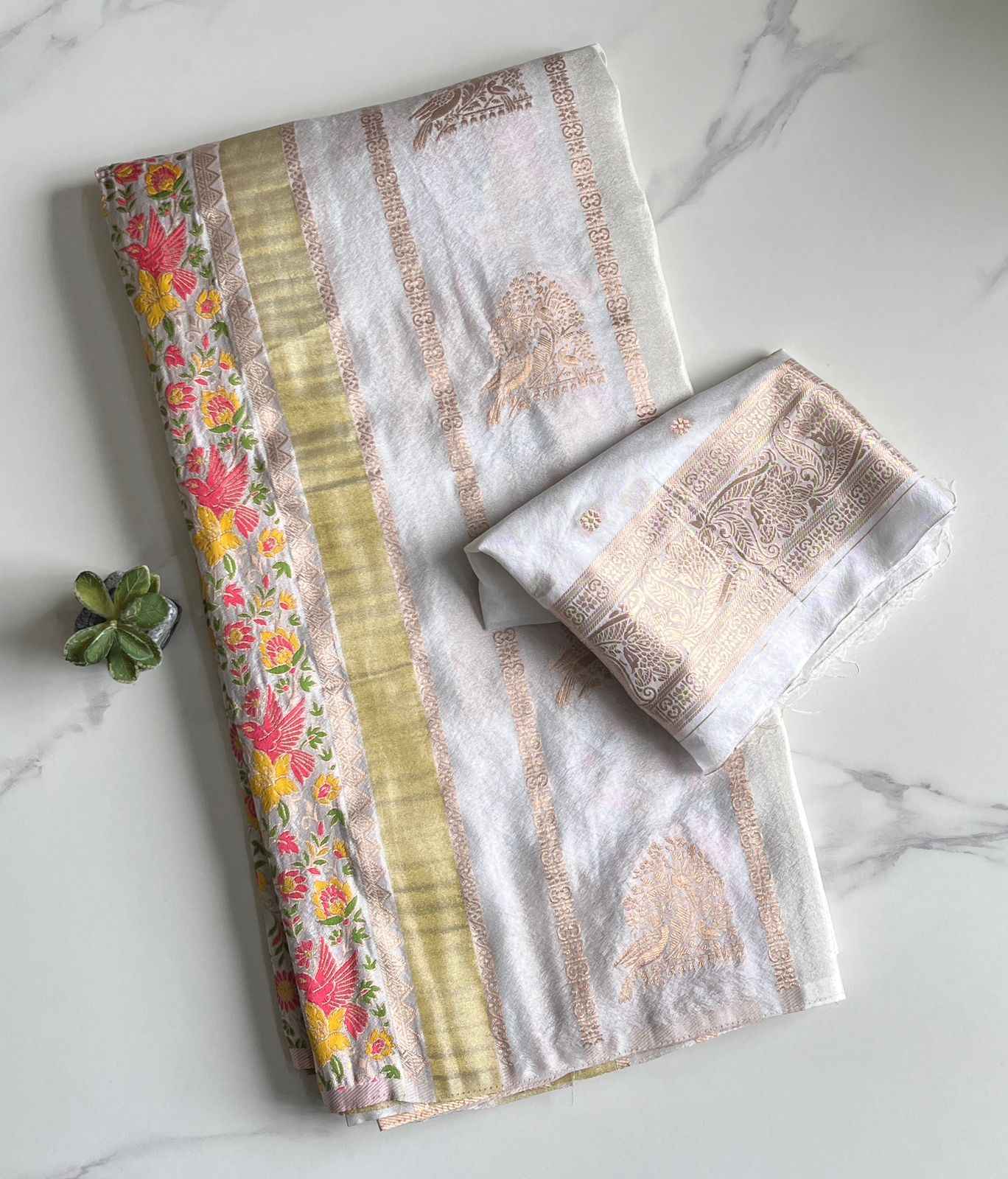 RICH CREPE KHADI TISSUE PAITHANI SILK FLORAL ZARI WOVEN SAREE