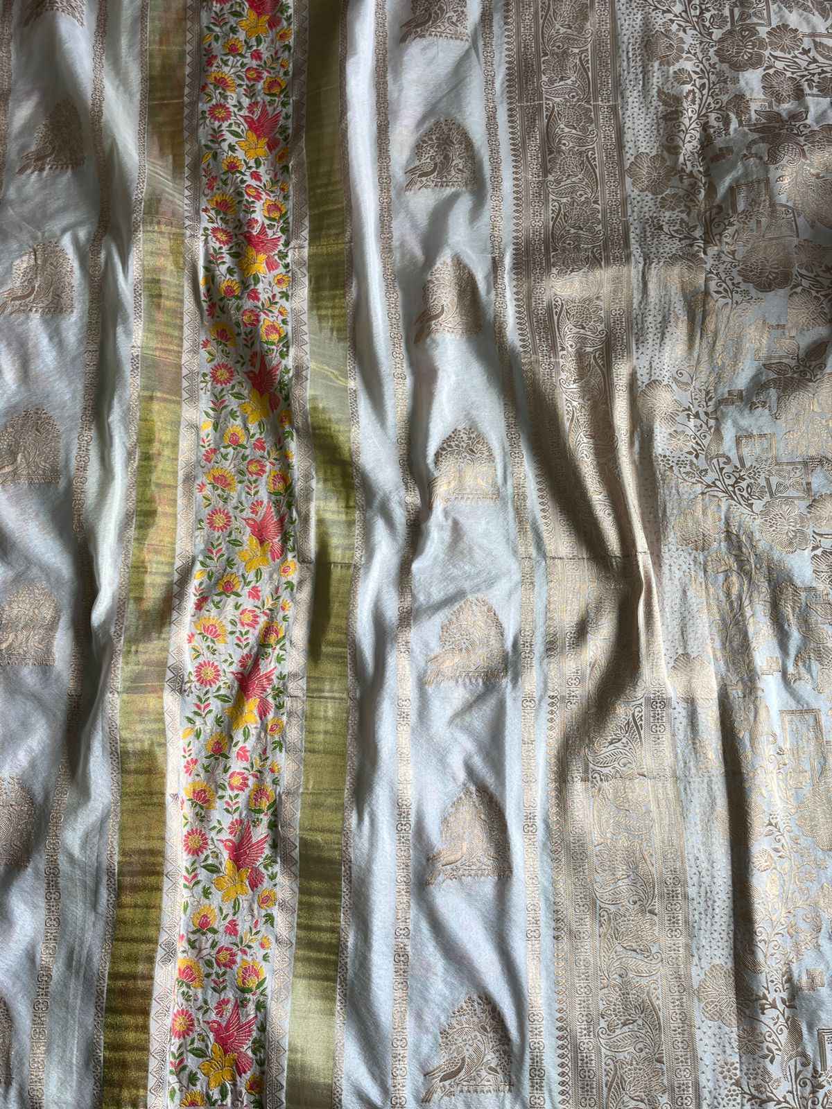 RICH CREPE KHADI TISSUE PAITHANI SILK FLORAL ZARI WOVEN SAREE