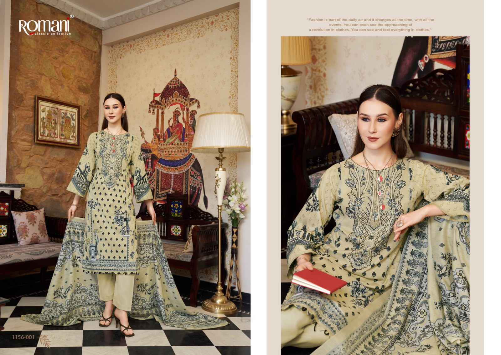 ROMANI AARZU VOL-35 SOFT COTTON DIGITAL PRINTED EMBROIDERY DRESS MATERIAL 