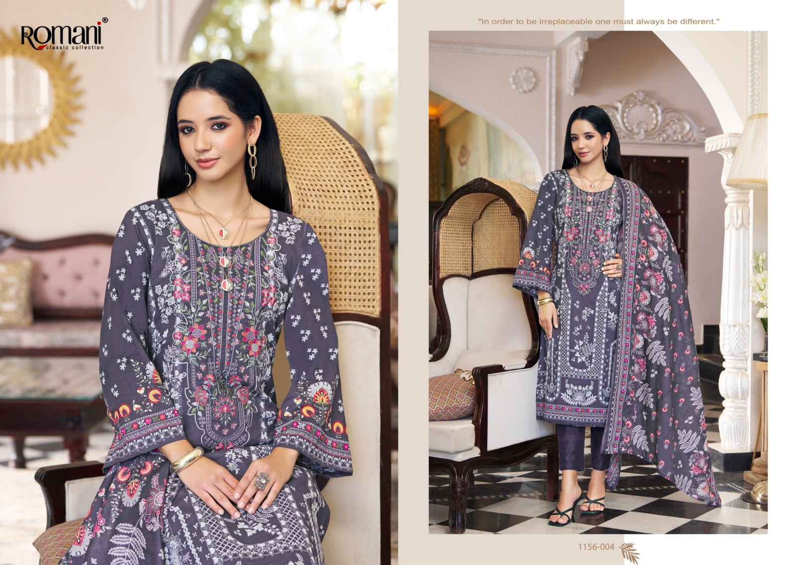 ROMANI AARZU VOL-35 SOFT COTTON DIGITAL PRINTED EMBROIDERY DRESS MATERIAL 