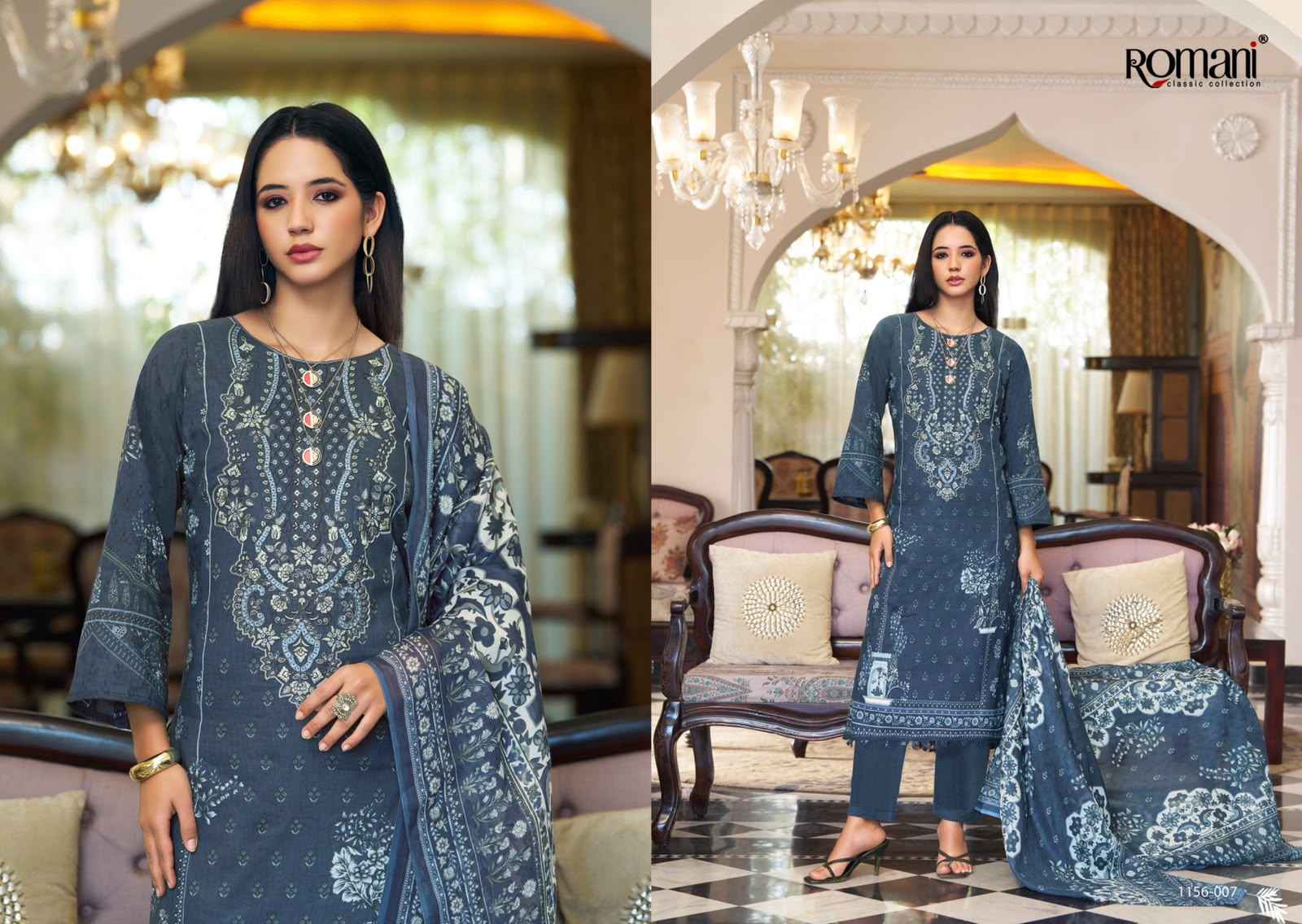 ROMANI AARZU VOL-35 SOFT COTTON DIGITAL PRINTED EMBROIDERY DRESS MATERIAL 