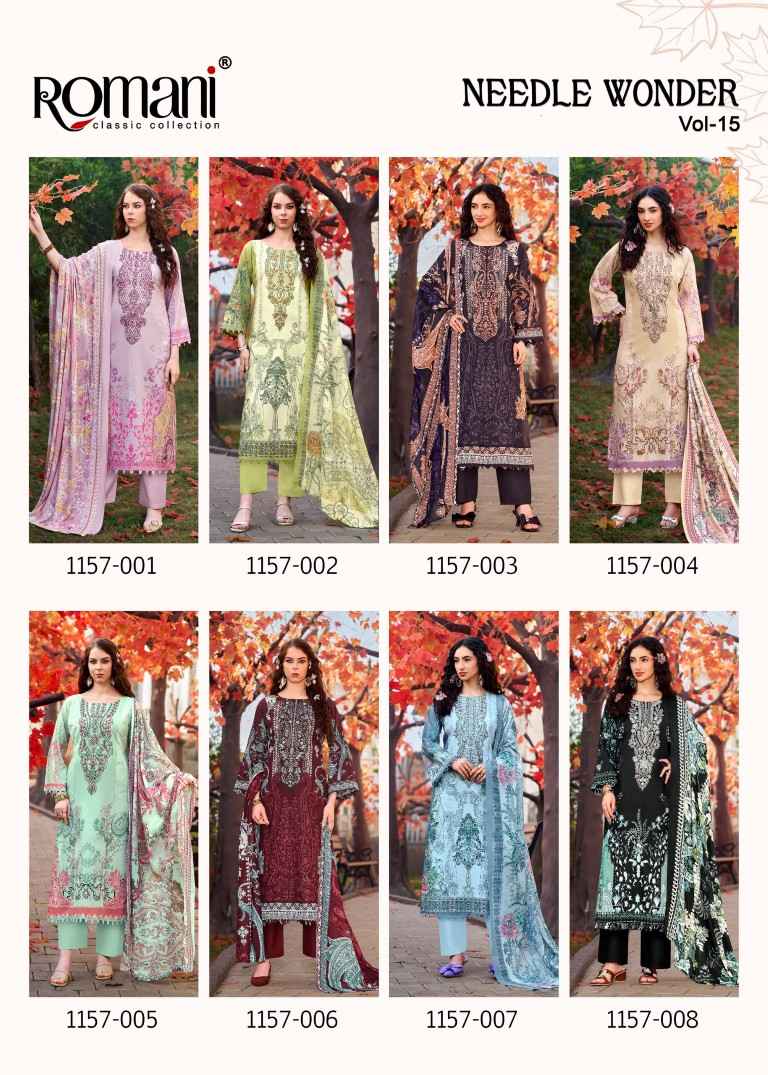 ROMANI NEEDLE WONDER VOL-15 SOFT COTTON DIGITAL PRINTED DRESS MATERIAL 