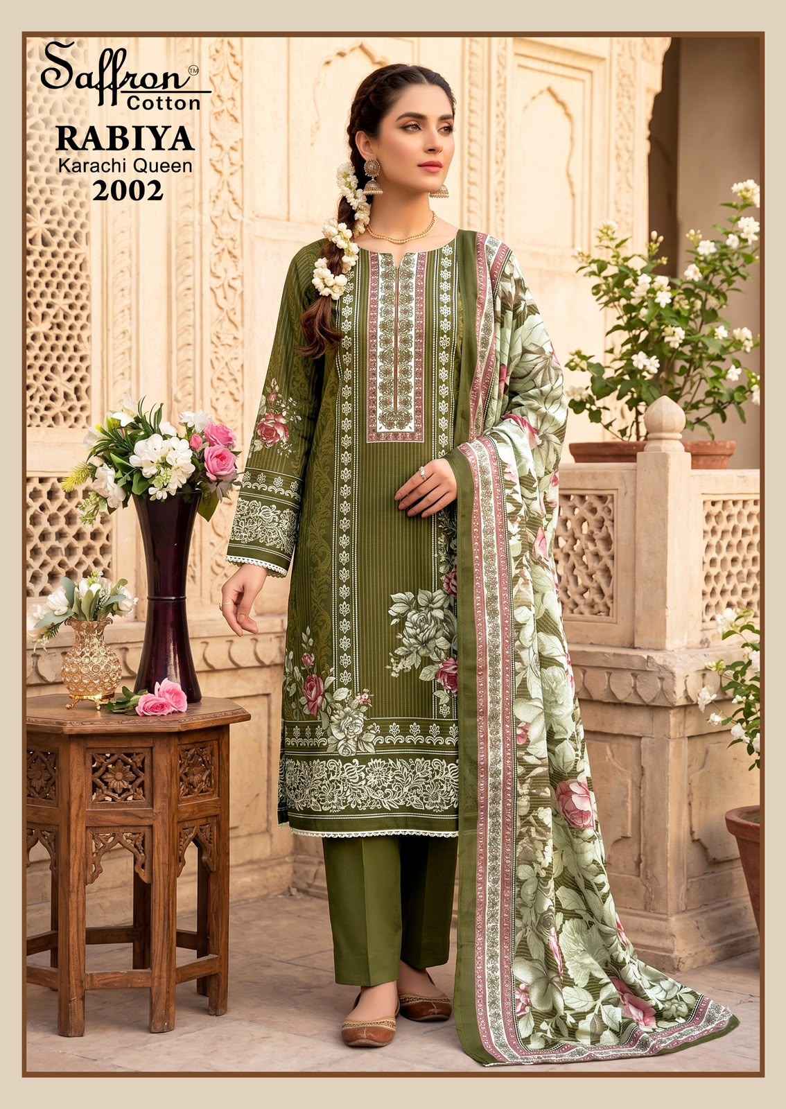 SAFFRON RABIYA KARACHI QUEEN VOL-2 COTTON PRINTED DRESS MATERIAL 