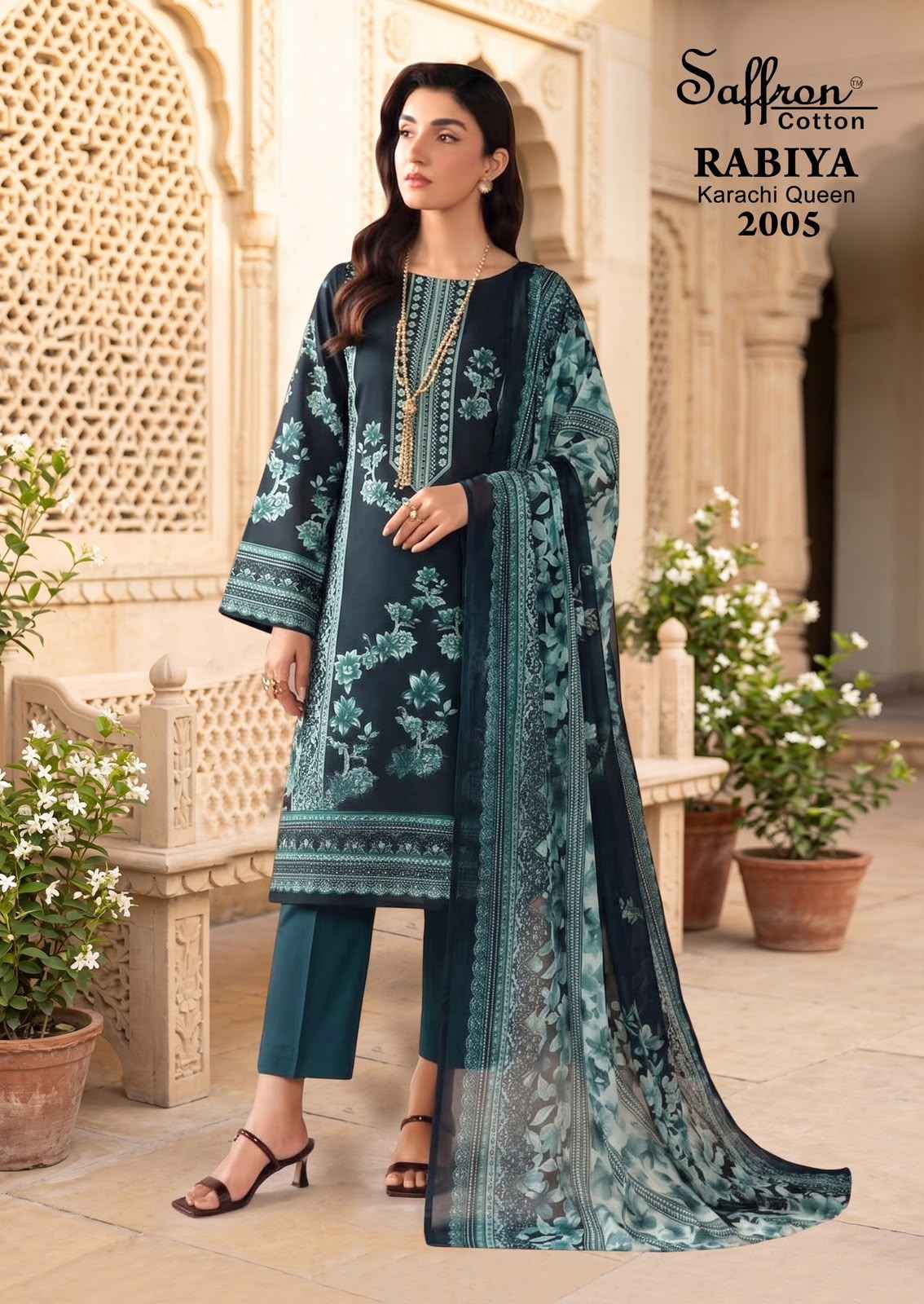 SAFFRON RABIYA KARACHI QUEEN VOL-2 COTTON PRINTED DRESS MATERIAL 