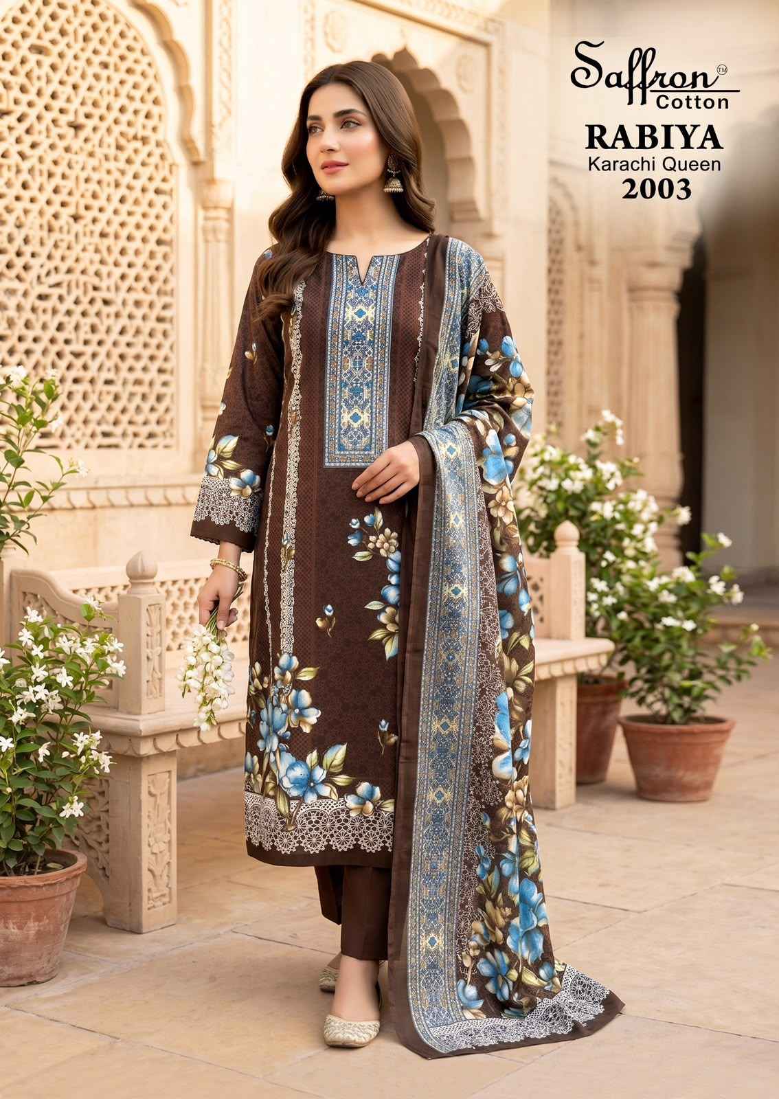 SAFFRON RABIYA KARACHI QUEEN VOL-2 COTTON PRINTED DRESS MATERIAL 