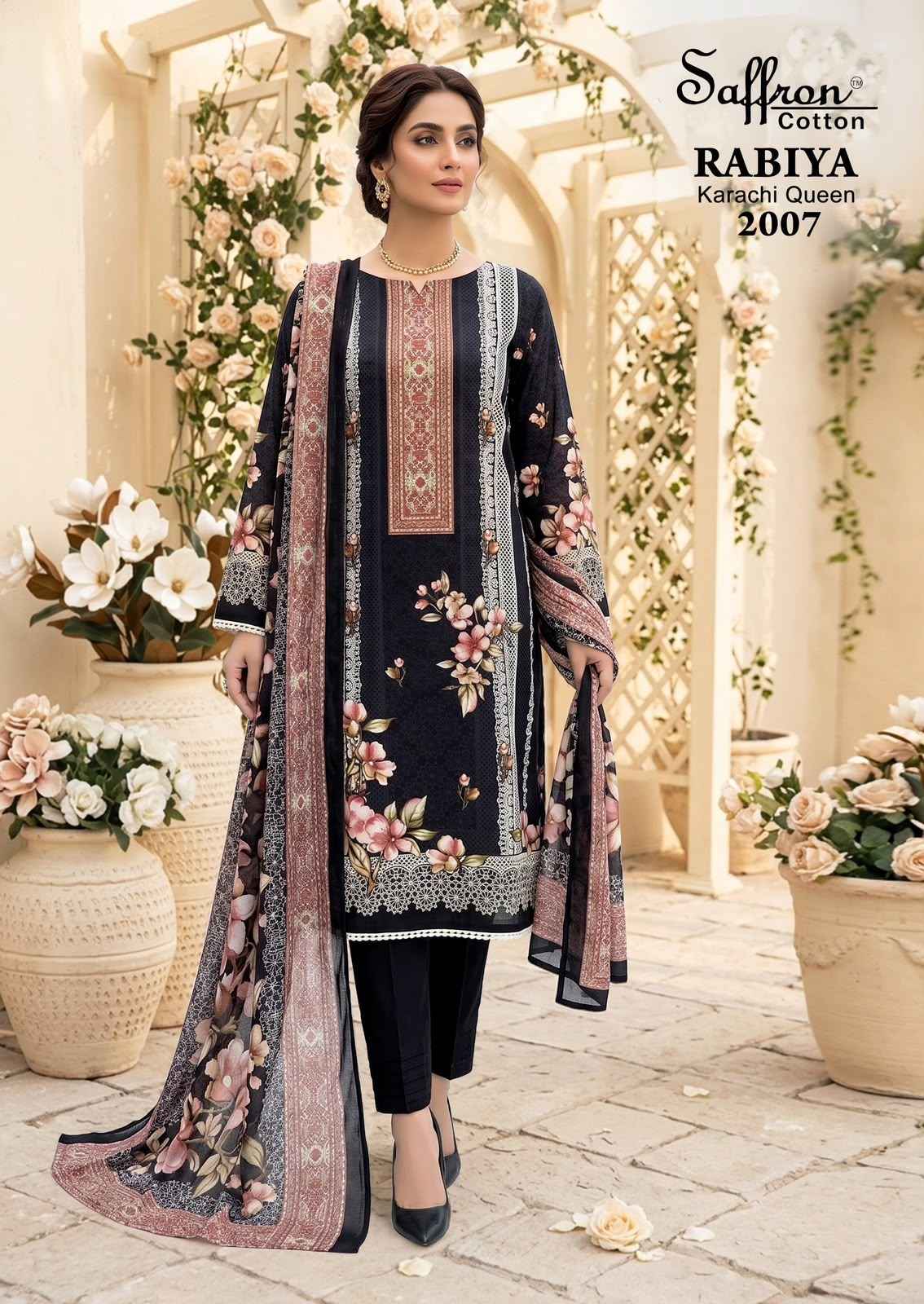 SAFFRON RABIYA KARACHI QUEEN VOL-2 COTTON PRINTED DRESS MATERIAL 