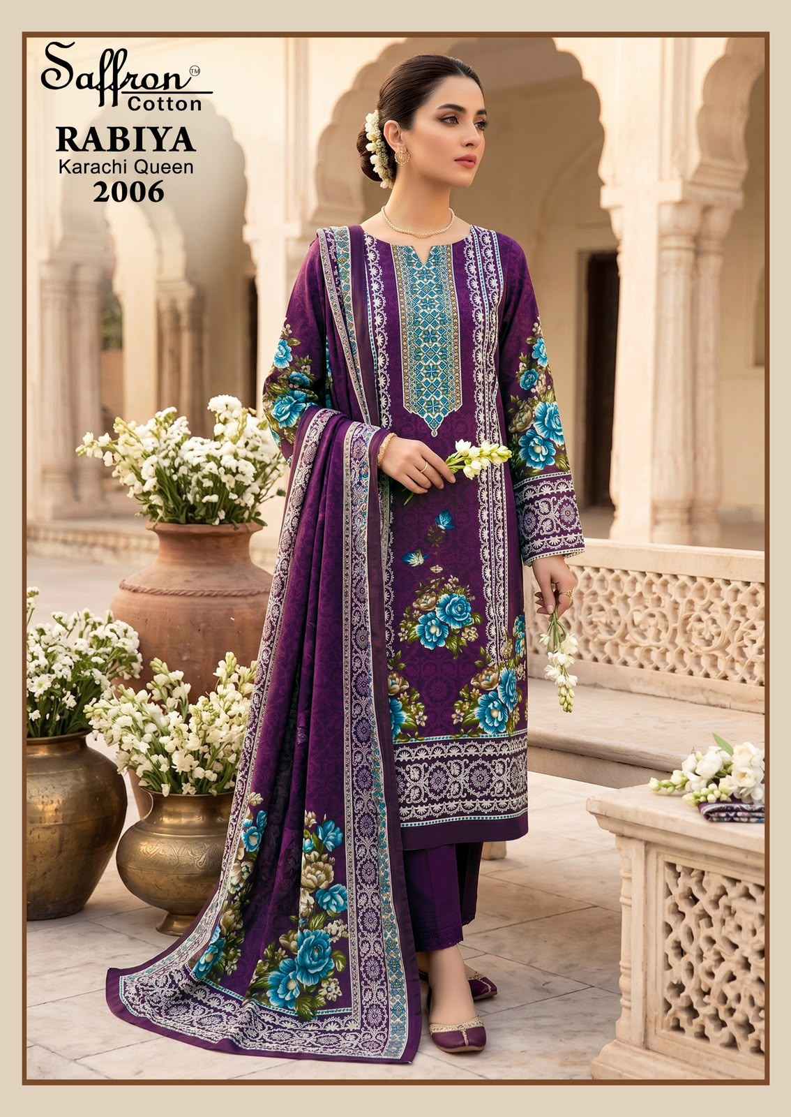 SAFFRON RABIYA KARACHI QUEEN VOL-2 COTTON PRINTED DRESS MATERIAL 