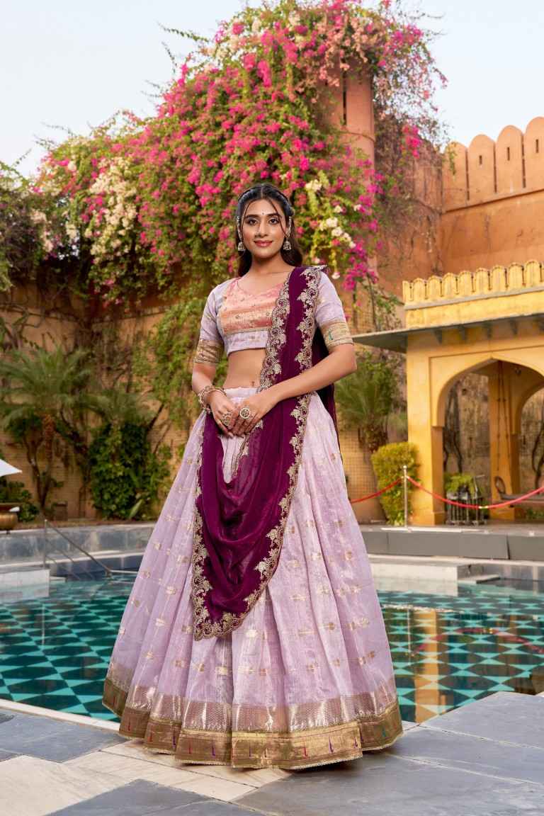 SLUB KOTA ZARI WEAVING PAITHANI LEHENGA CHOLI 