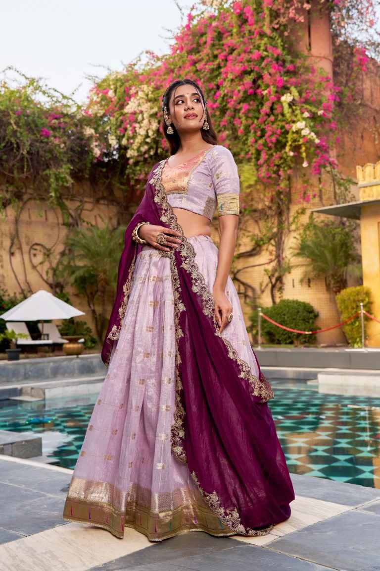 SLUB KOTA ZARI WEAVING PAITHANI LEHENGA CHOLI 
