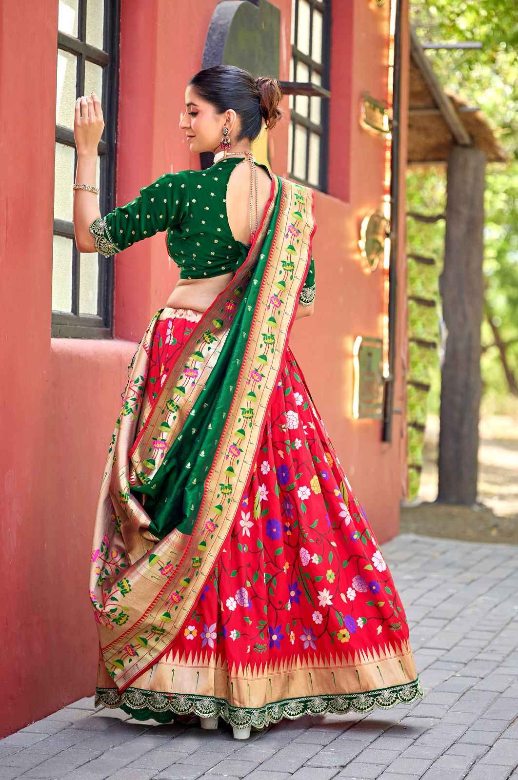 SOFT BANARASI SILK ZARI WEAVING PAITHANI LEHENGA CHOLI