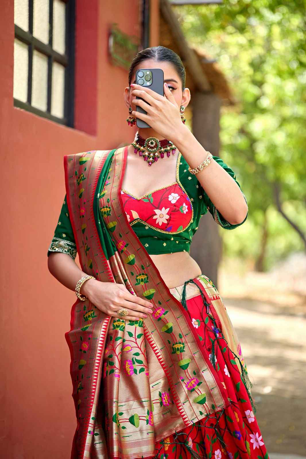SOFT BANARASI SILK ZARI WEAVING PAITHANI LEHENGA CHOLI