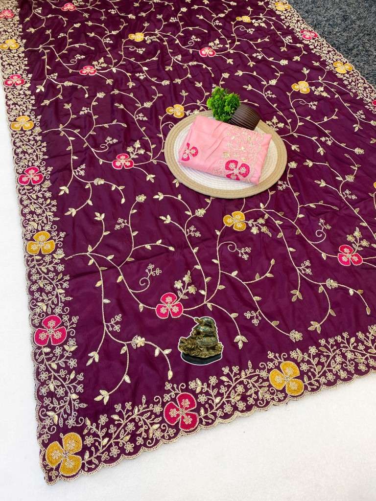  SOFT CREAP SILK FOIL GOTAPATTI ZAAL WORK SAREE