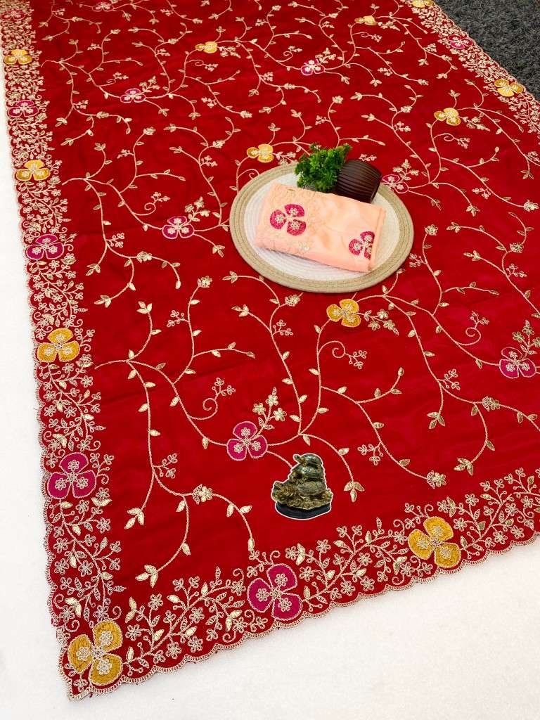  SOFT CREAP SILK FOIL GOTAPATTI ZAAL WORK SAREE