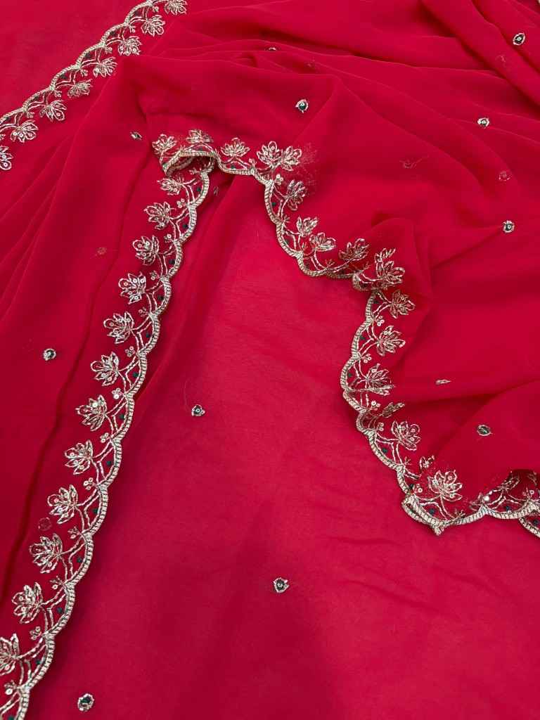 SOFT GEORGETTE SEQUENCE EMBROIDERY WORK SAREE 