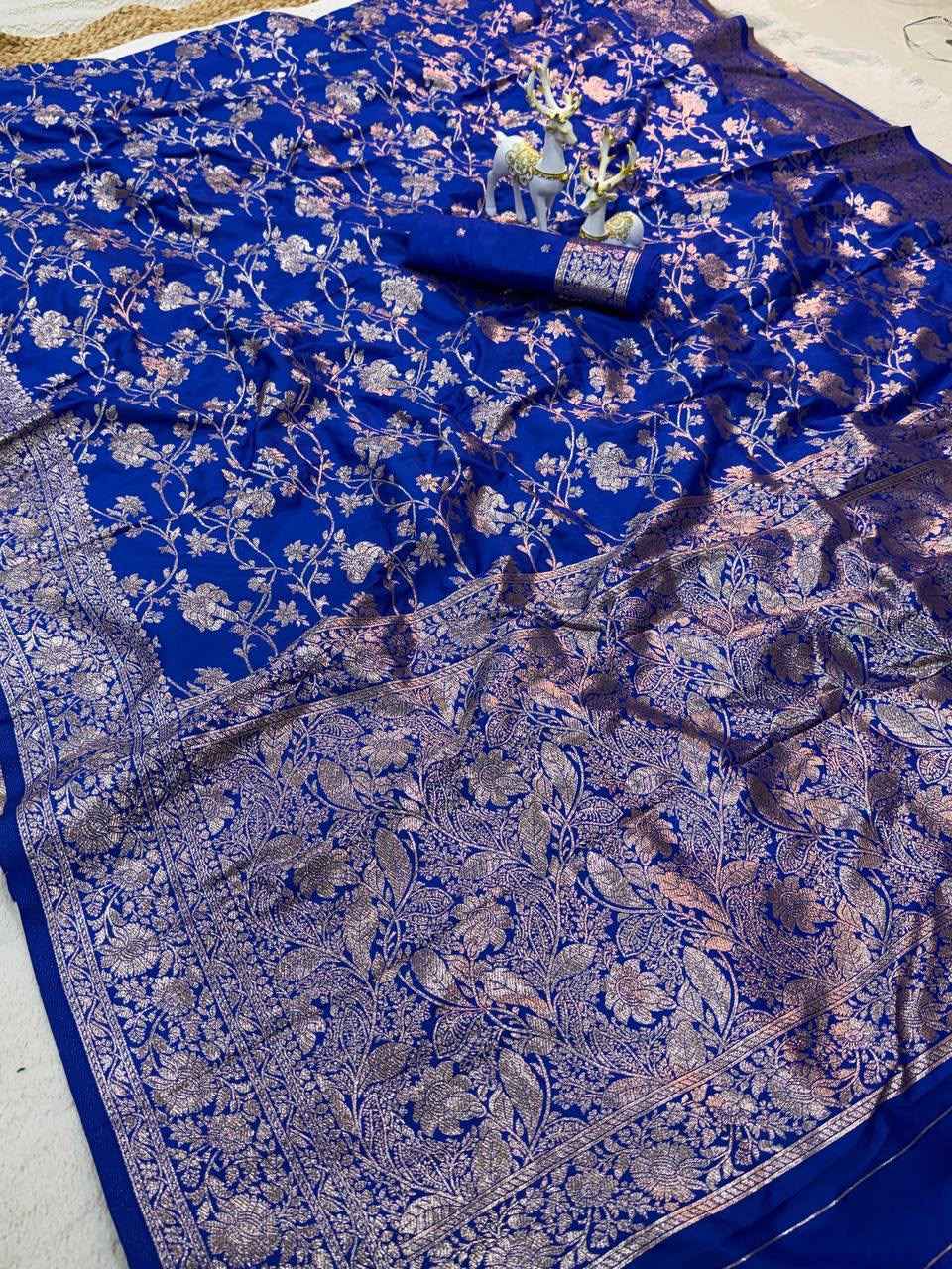 PREMIUM KANJIVARAM SOFT SILK GOLD ZARI JAAL WEAVES SAREE