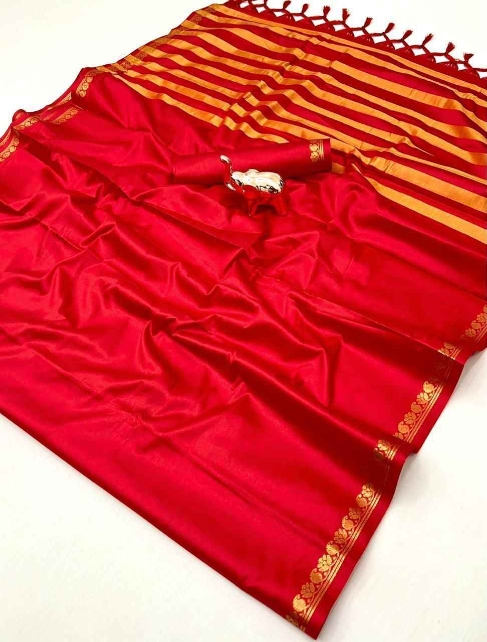 PURE MYSURE SILK 5/5 MANGO JARI FANCY BORDER SAREE