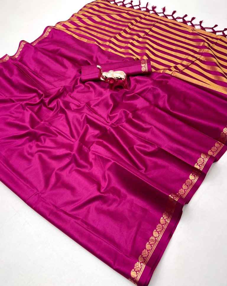PURE MYSURE SILK 5/5 MANGO JARI FANCY BORDER SAREE