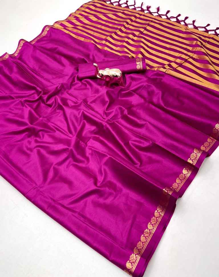 PURE MYSURE SILK 5/5 MANGO JARI FANCY BORDER SAREE