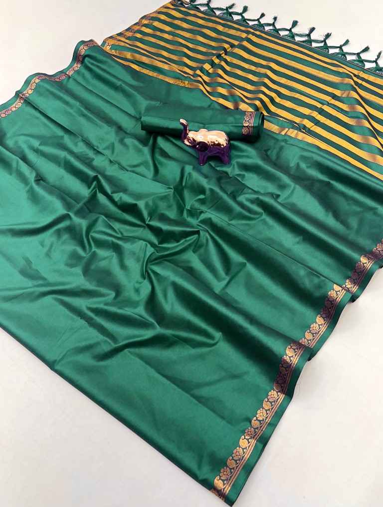 PURE MYSURE SILK 5/5 MANGO JARI FANCY BORDER SAREE