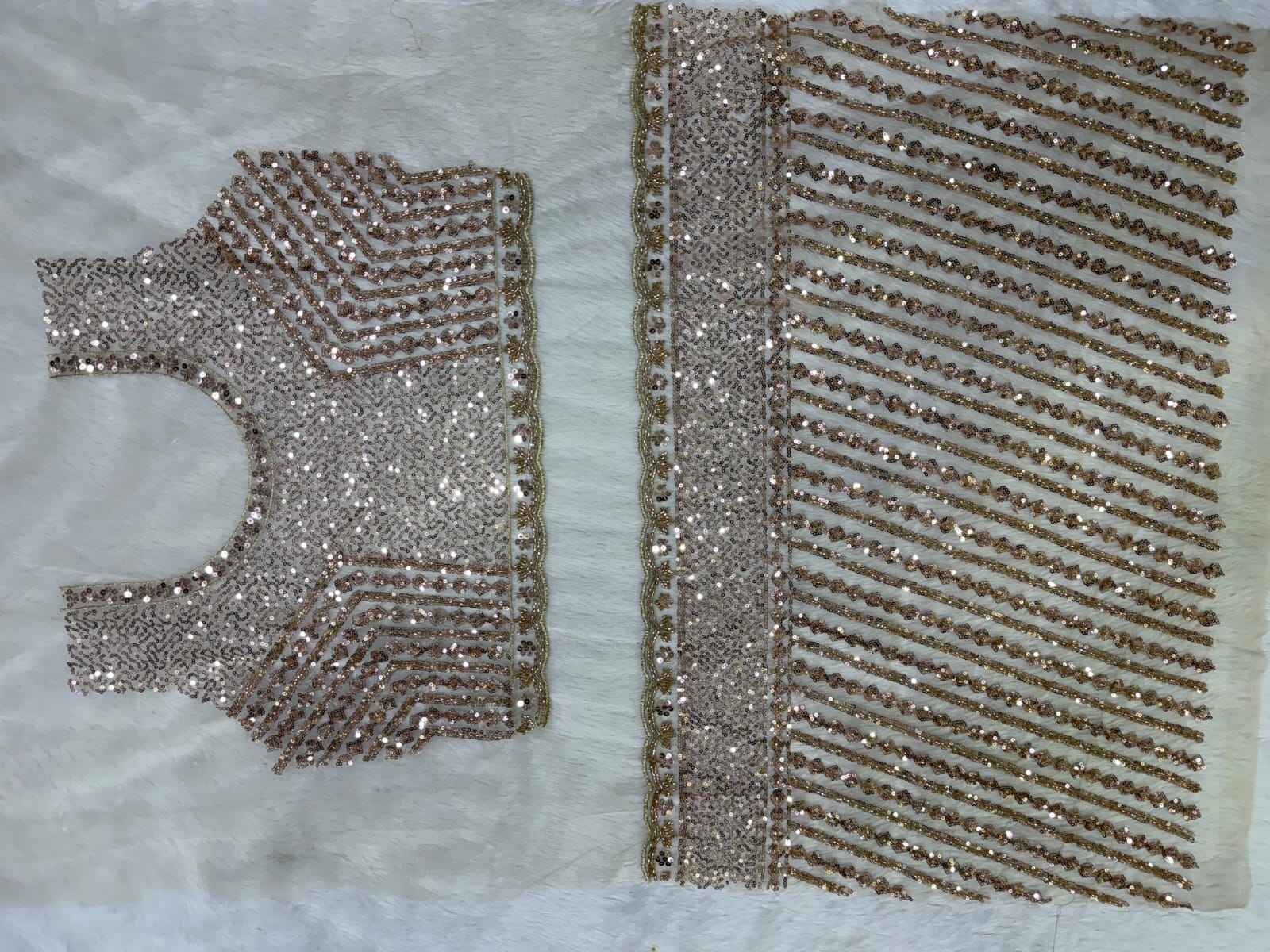 SOFT NET BEEDS AND SEQUINS EMBROIDERY WORK SAREE