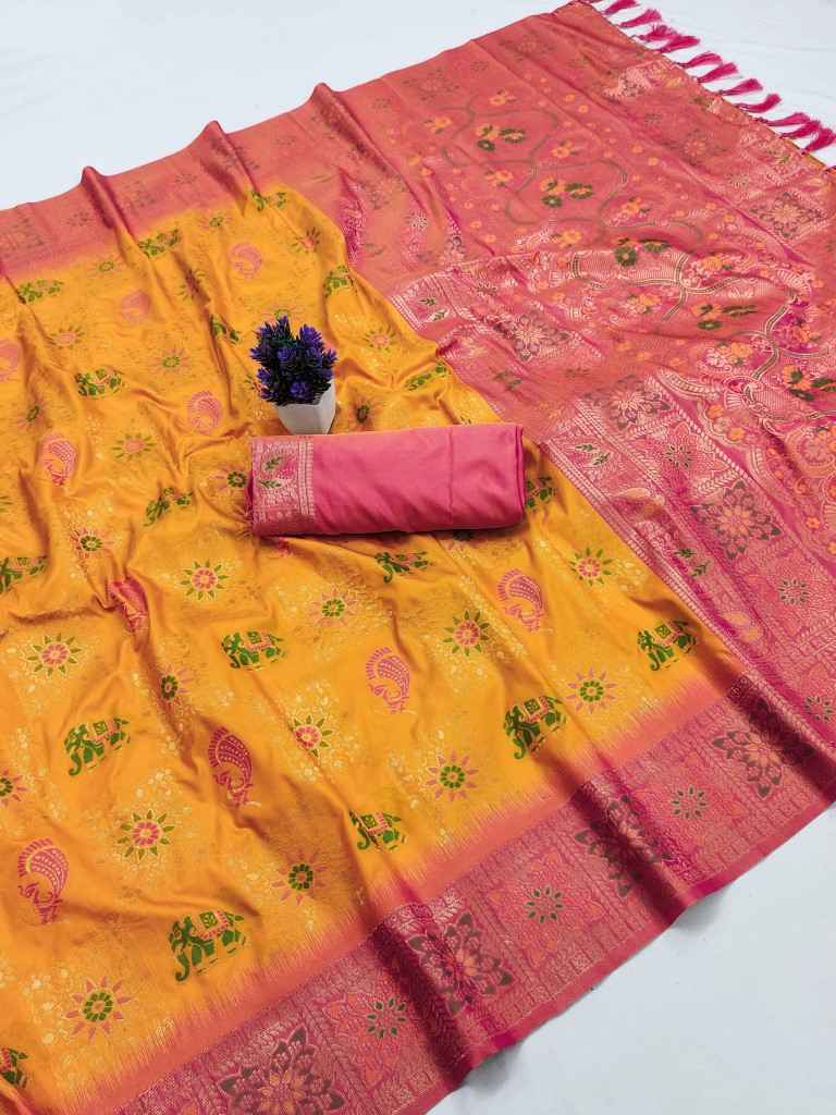 SOFT PREMIUM SILK PATOLA MEENA ZARI WEAVING SAREE