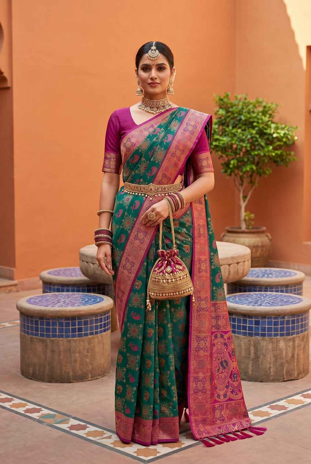 SOFT PREMIUM SILK PATOLA MEENA ZARI WEAVING SAREE