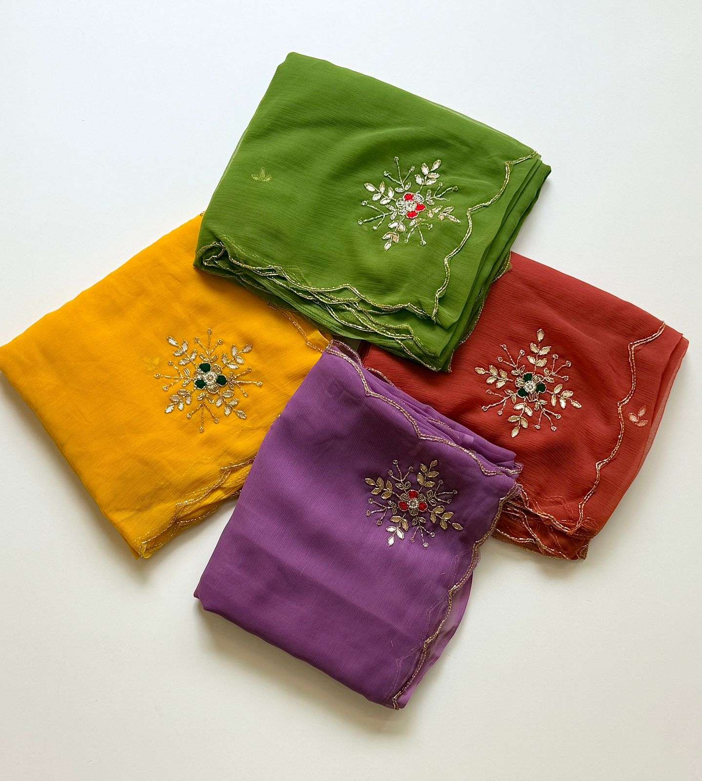 SOFT PURE CHIFFON HANDWORK DESIGNER SAREE 