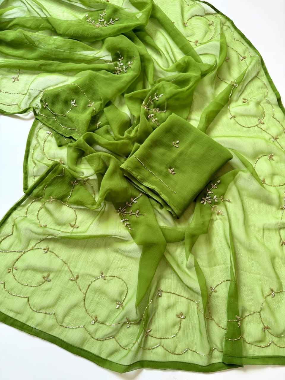 SOFT PURE CHIFFON KHATLI HANDWORK SAREE 1