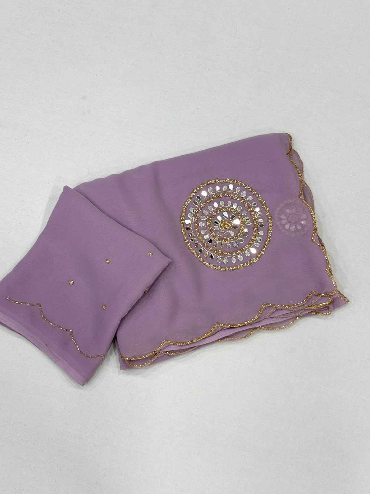 PURE SOFT GEORGETTE KHATLI HANDWORK SAREE