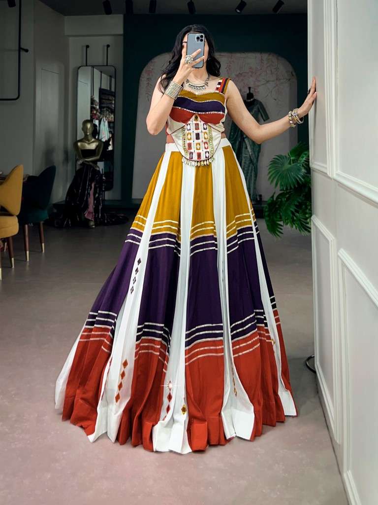 SOFT RAYON GOTA PATTI WORK NAVRATRI LEHENGA CHOLI 
