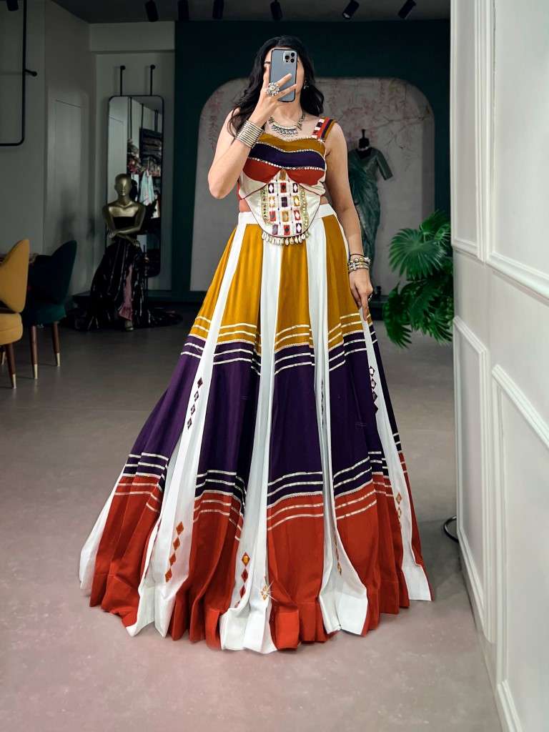 SOFT RAYON GOTA PATTI WORK NAVRATRI LEHENGA CHOLI 