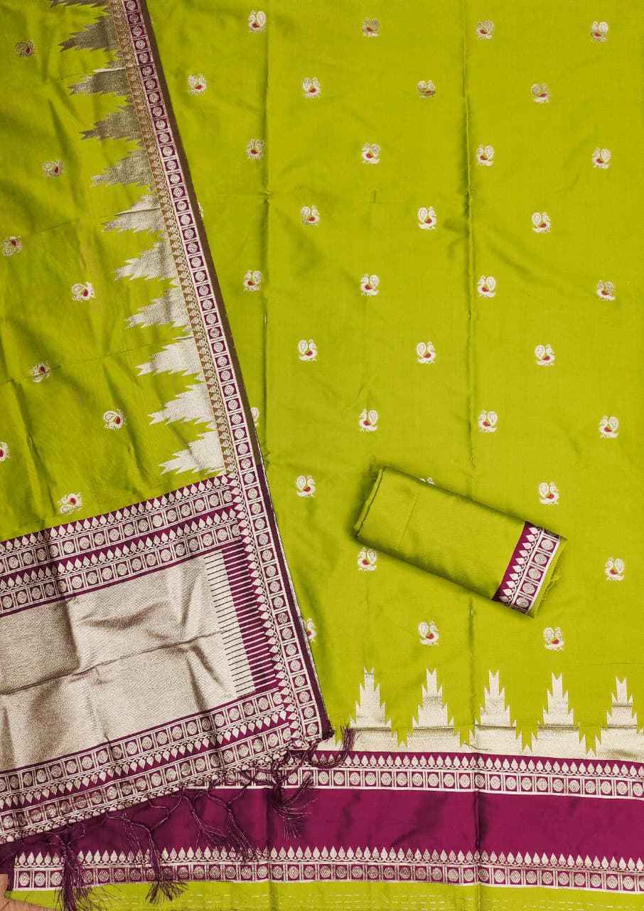 SOFT SILK BLEND WITH RICH PAITHANI ZARI WEAVING DRESS MATERIAL