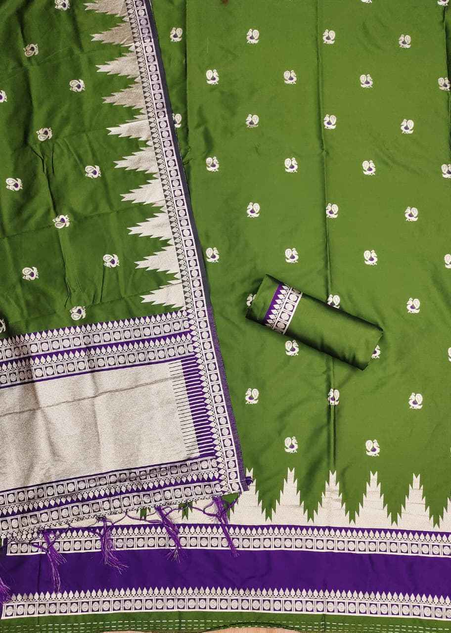 SOFT SILK BLEND WITH RICH PAITHANI ZARI WEAVING DRESS MATERIAL