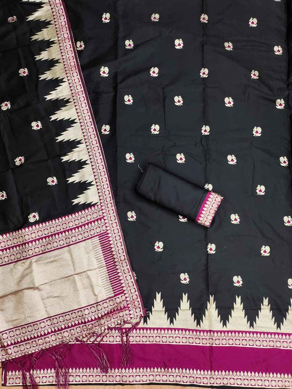 SOFT SILK BLEND WITH RICH PAITHANI ZARI WEAVING DRESS MATERIAL