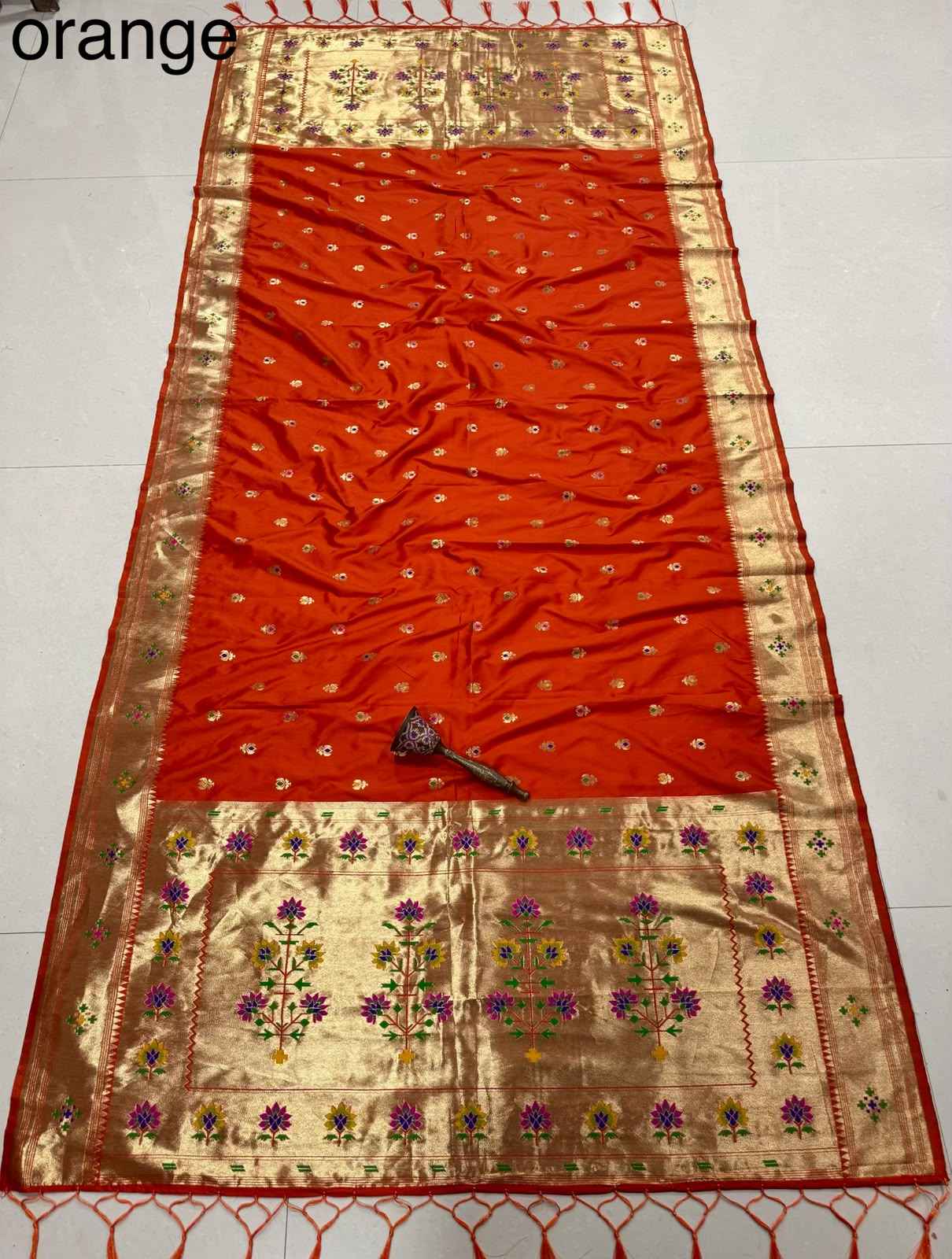 SOFT SILK ZARI TEMPLE BORDER KALASH PAITHANI DUPATTA 