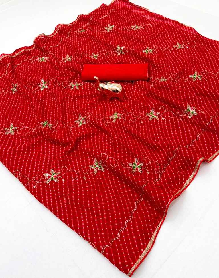 SOFT WETLESS GEORGETTE EMBROIDERY WORK SAREE 