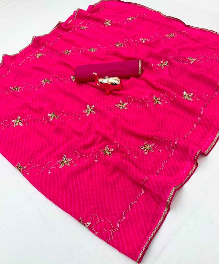 SOFT WETLESS GEORGETTE EMBROIDERY WORK SAREE 