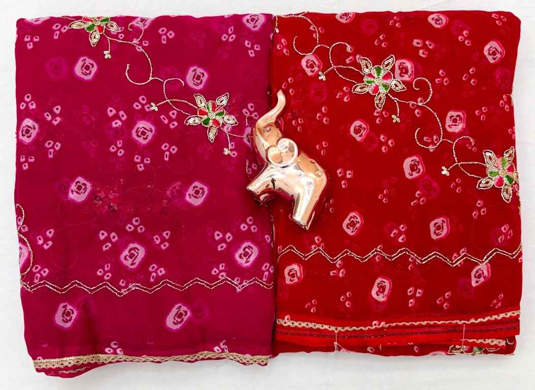 SOFT WETLESS GEORGETTE EMBROIDERY WORK SAREE 