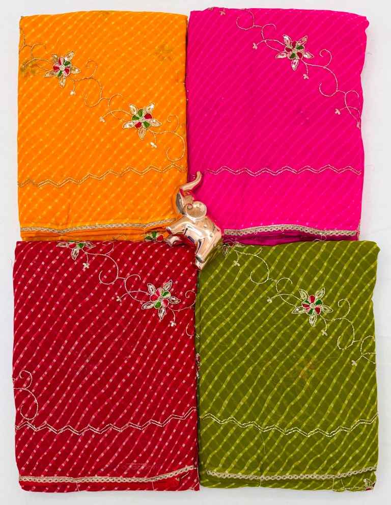 SOFT WETLESS GEORGETTE EMBROIDERY WORK SAREE 