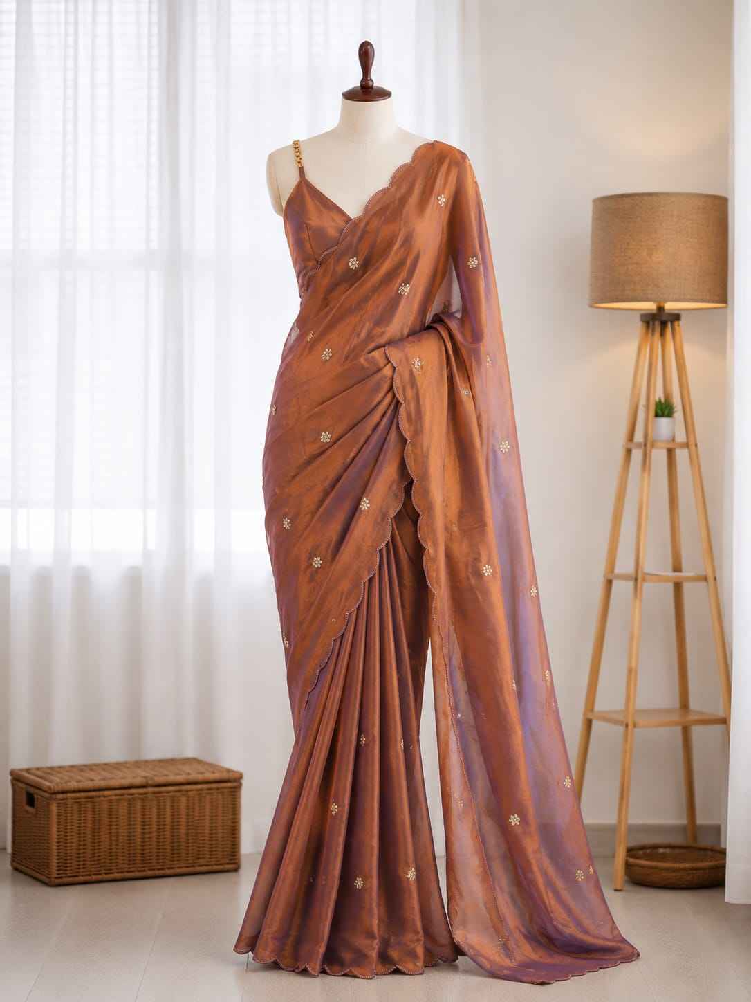 SPACE SILK BEEDS BUTTI WORK SAREE