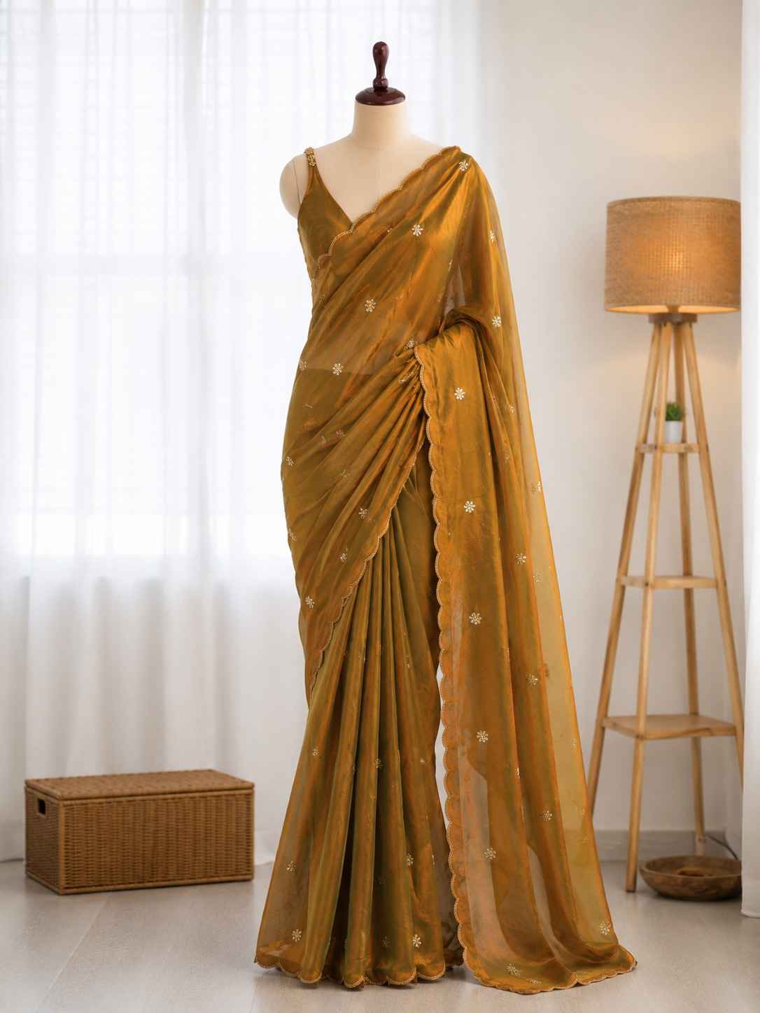 SPACE SILK BEEDS BUTTI WORK SAREE