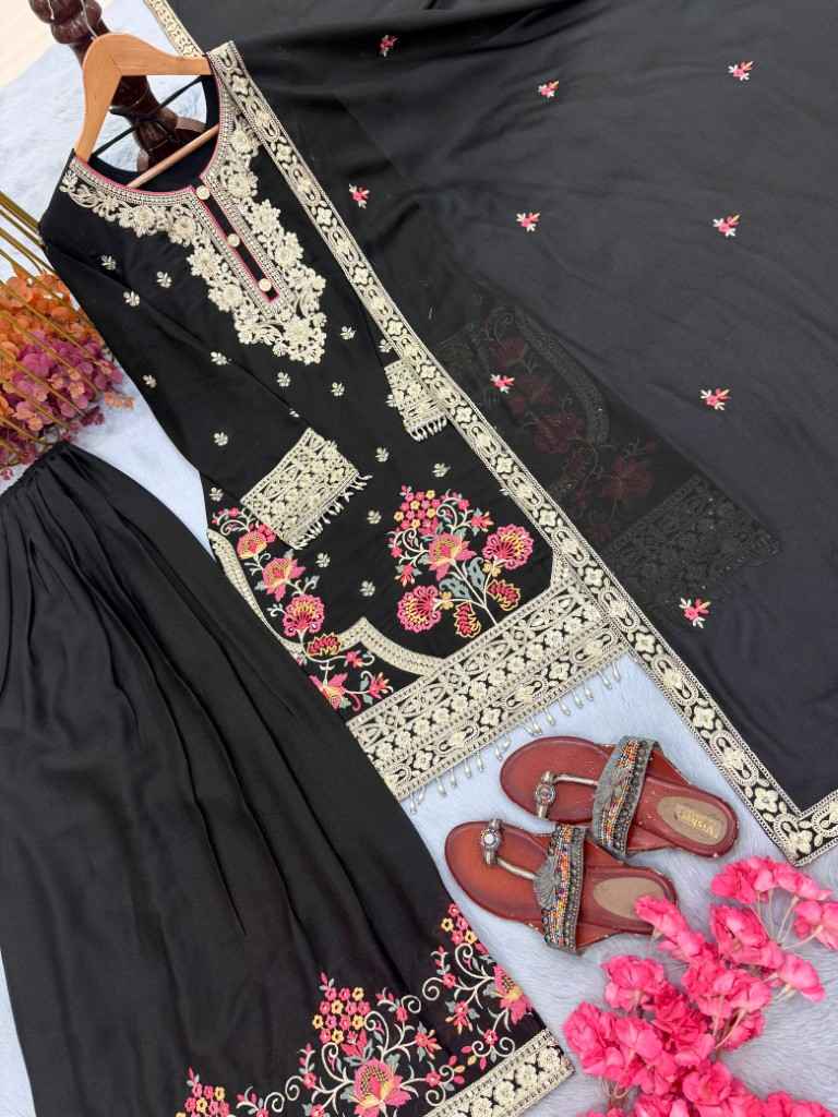 STAR GEORGETTE SEQUENCE EMBROIDERY WORK READYMADE PAKISTANI SUIT 